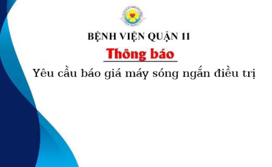 Thông báo yêu cầu báo giá máy sóng ngắn điều trị